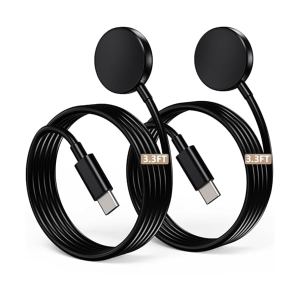 2 Pack USB C for Samsung Galaxy Watch Charger Compatible with Watch 8/8 Classic/Ultra/7/6/6 Classic/5/5 Pro/4/4 Classic/3/Active/FE Magnetic Fast Charging Dock Accessories 3.3FT