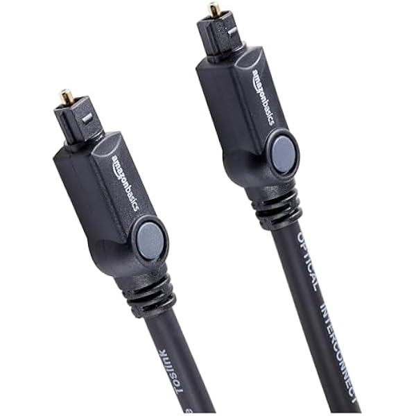 Amazon Basics Toslink Digital Optical Audio Cable, Multi-Channel, for Audio System, Sound Bar, Home Theatre, Gold-Plated Connectors, 3.3 Feet, Black