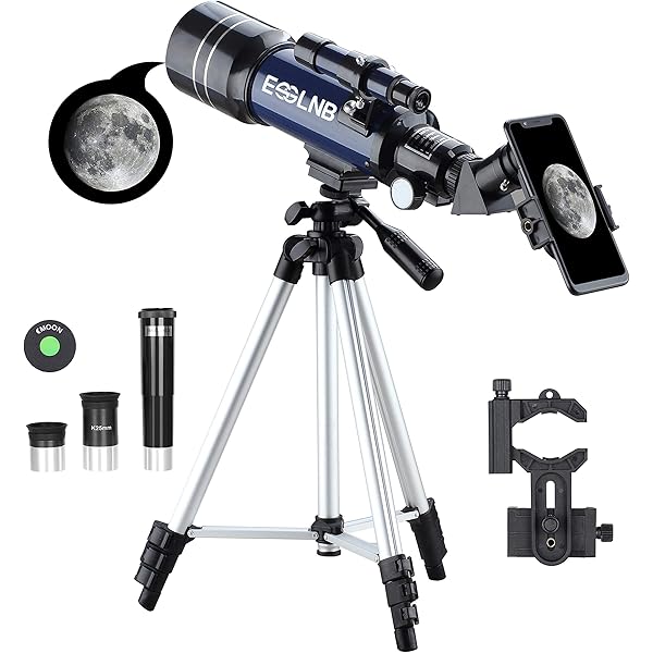 ESSLNB Telescope for Adults, 70mm Aperture Refractor Telescopes (15X-180X) for Astronomy Beginners, Portable Travel Telescope with Phone Adapter & Adjustable Tripod