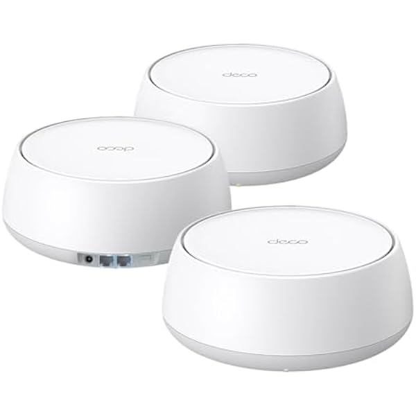 TP-Link Deco BE25 Dual-Band BE5000 WiFi 7 Mesh Wi-Fi System | 4-Stream 5 Gbps, 240 Mhz | Covers up to 6,600 Sq.Ft | 2X 2.5G Ports Wired Backhaul | VPN,MLO, AI-Roaming, HomeShield, 3-Pack