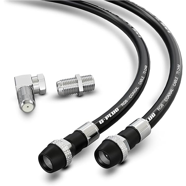 G-PLUG RG6 Coaxial Cable 40FT – Quad Shielded, Waterproof, 75 Ohm with F-Type Connectors, High-Performance for HDTV, Satellite, Internet, Indoor/Outdoor Use