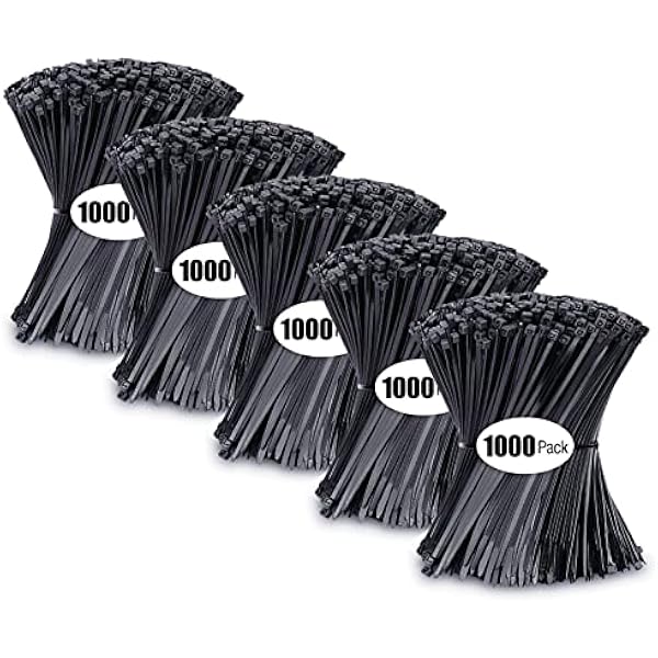 Zip Ties 4 inch, Small Zip Ties with 18 lb Tensile Strength, Black, 5000 Pack, by Tantti Supply