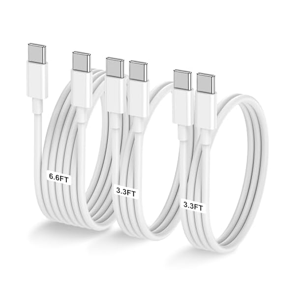 3-Pack [3.3FT+3.3FT+6.6FT] 60W USB C to USB C Cable, Type C Fast Charging Cable for iPhone Air 17 16e 16 15 Pro Plus Pro Max，for Galaxy S25/S24, for iPad Pro/Air/mini, for MacBook Pro/Air and More