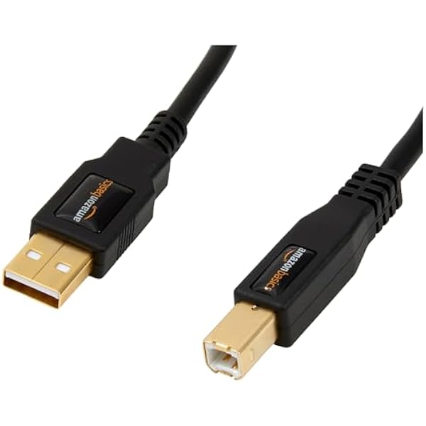 Amazon Basics 24-Pack USB-A to USB-B 2.0 Cable for Printer or External Hard Drive, Gold-Plated Connectors, 6 Foot, Black