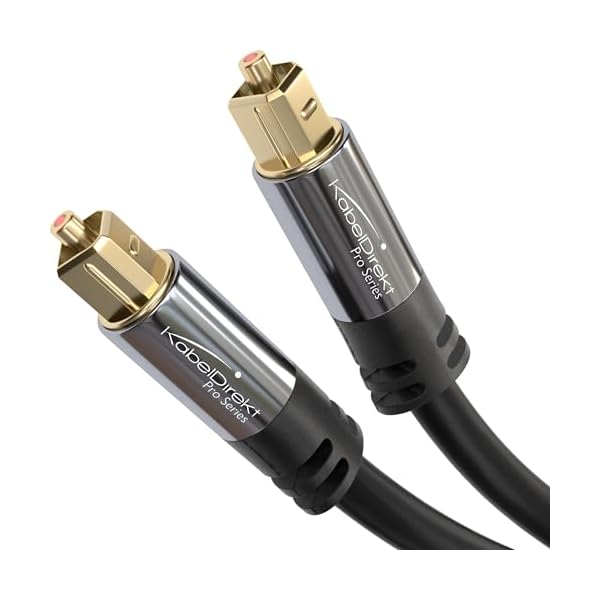 KabelDirekt TOSLINK – Optical Audio Cable – 9.8ft – Fiber Optic Cord, S/PDIF Digital Audio Optical Cable for Soundbar, Stereo Systems, Home Cinema, Xbox One/PS4 – Designed in Germany