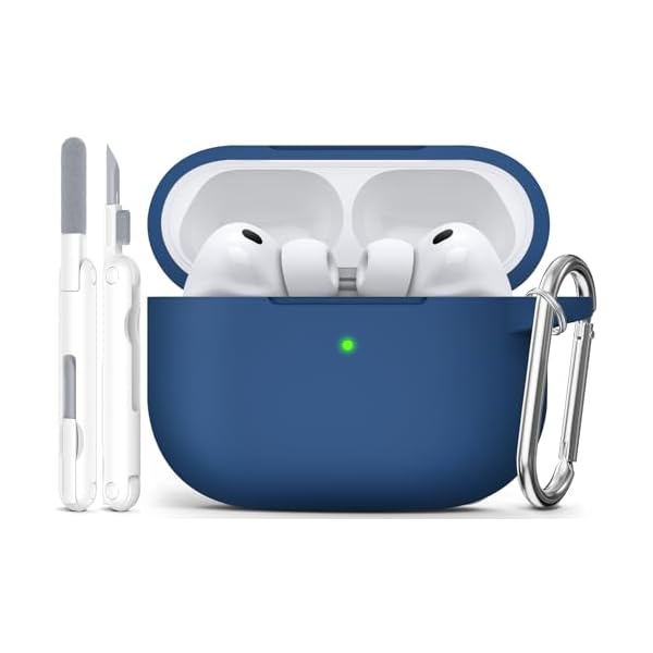 for AirPods Pro 3 Case 2025 Come with Cleaner Kit,Soft Silicone Protective Cover for Apple AirPods Pro 3rd Generation Cases with Keychain, AirPod Pro 3 Case for Women Men-Midnight Blue