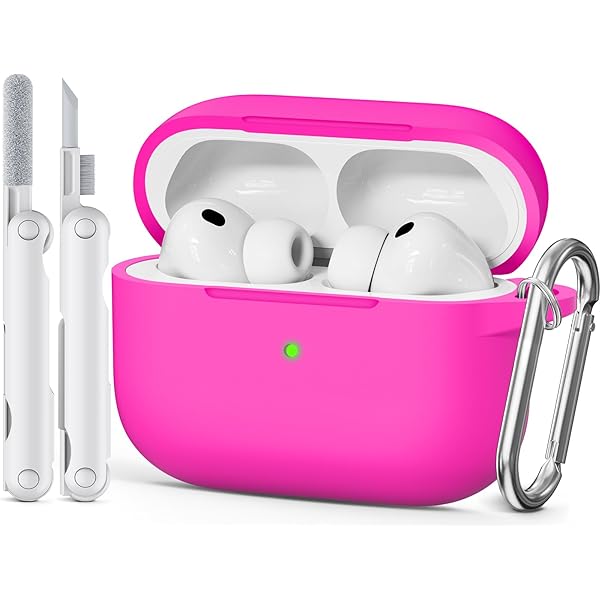 for AirPods Pro 3 Case 2025 Come with Cleaner Kit,Soft Silicone Protective Cover for Apple AirPods Pro 3rd Generation Cases with Keychain, AirPod Pro 3 Case for Women Men-Hot Pink