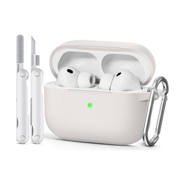 for AirPods Pro 3 Case 2025 Come with Cleaner Kit,Soft Silicone Protective Cover for Apple AirPods Pro 3rd Generation Cases with Keychain, AirPod Pro 3 Case for Women Men-Stone