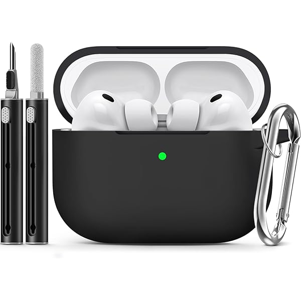 Ljusmicker for AirPods Pro 3 Case 2025 with Cleaner Kit,Soft Silicone Protective Cases for Apple AirPods Pro 3rd Generation Case for Women Men,AirPod Pro 3 Cases Cover Accessories with Keychain-Black