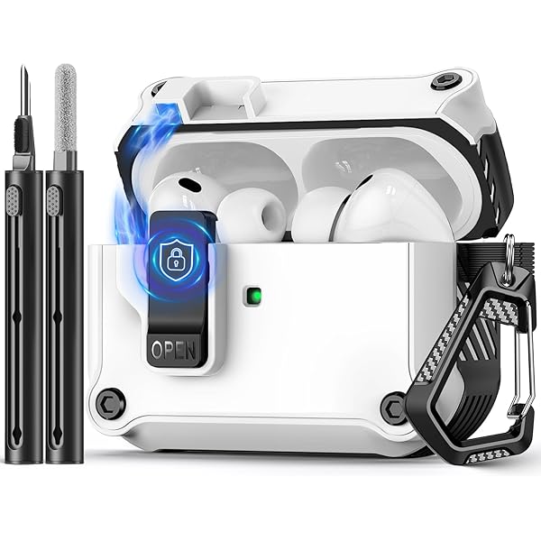 Compatible with AirPods Pro 3 Case,Magnetic Automatic Lock with Cleaning Kit,Compatible with Magsafe Cover-White