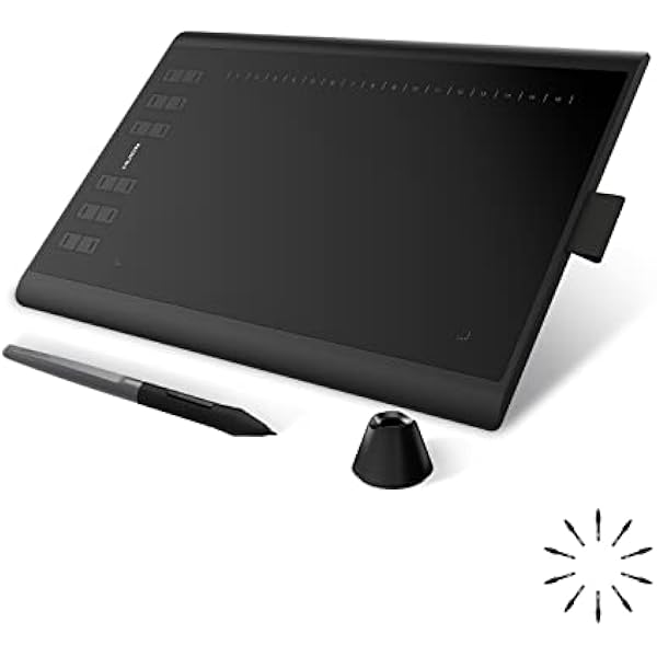 HUION Inspiroy H1060P Graphics Drawing Tablet with 8192 Pressure Sensitivity Battery-Free Stylus and 12 Customized Hot Keys, 10 x 6.25 inches Digital Art Tablet for Mac, Windows PC and Android