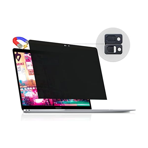 Magnetic Privacy Screen for Macbook Air 13 Inch (2018-2021, M1) / Macbook Pro 13 in (2016-2022, M1, M2), Removable Anti Blue Light Glare Filter for Mac 13In Laptop