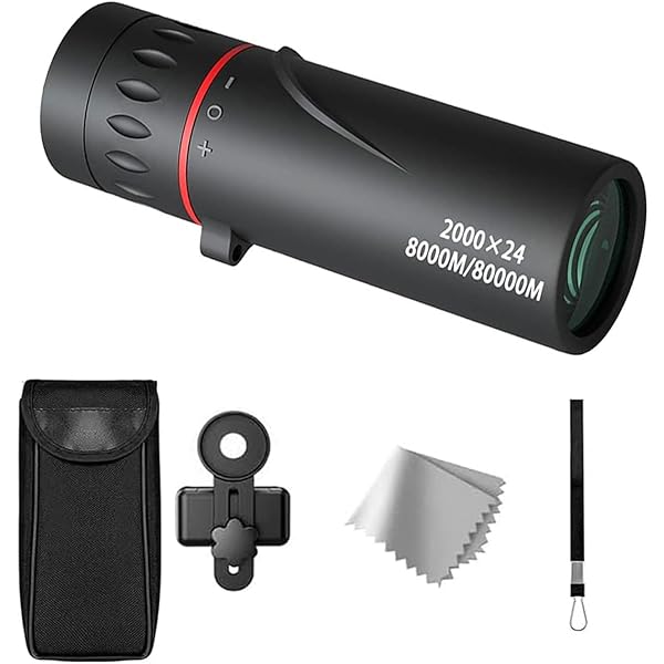 Mini Telescope for Adults,with Clips 2000X24 Monocular Focus Optics Telescopes onocular Power Monocula Waterproof8000M/80000M for Sporting Events,Concerts,Camping,Scope,Travelling,Black