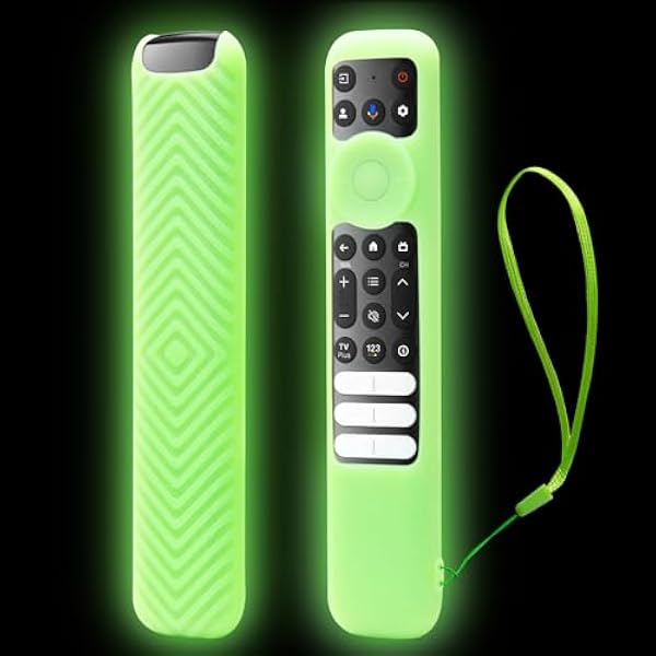 for TCL-RC813-Silicone-Remote-Protective-Cover, Glow-in-The-Dark Case with Lanyard for TCL RC813/RC813B Smart TV Remote (Glow Green)