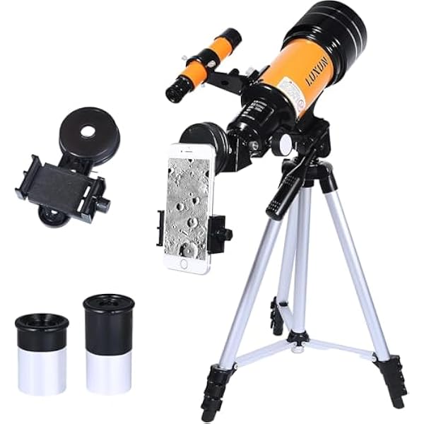 Telescope,70mm Astronomical Refracting Telescope with Phone Adapter for Astronomy Beginners,with Multilayer Broadband Coating,Adjustable Tripod and Finderscope