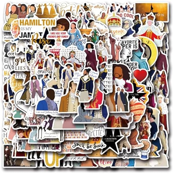110PCS Hamiltons Merch Stickers, Cute Cartoon Aesthetic Vinyl Musicals Gifts Waterproof Decals for Laptop Bumper Skateboard Water Bottles Phone