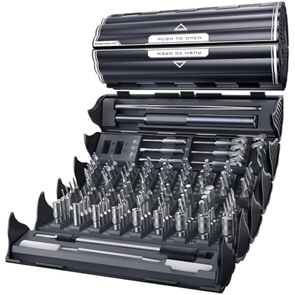 128-in-1 Precision Screwdriver Set, [Super Durable] Tiny Torx Screwdriver Fits All Ring Doorbell, Small Magnetic Mini Repair Tool Kit for Watch, Laptop, Eyeglass, Camera, Men Gift Screw Driver