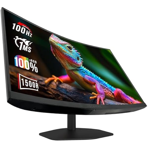 Sceptre New Curved 24-inch Gaming Monitor 1ms 100Hz 1500R DisplayPort HDMI X2 Eye Care 100% sRGB Build-in Speakers, Machine Black 2026 (C248W-FW100T Series)