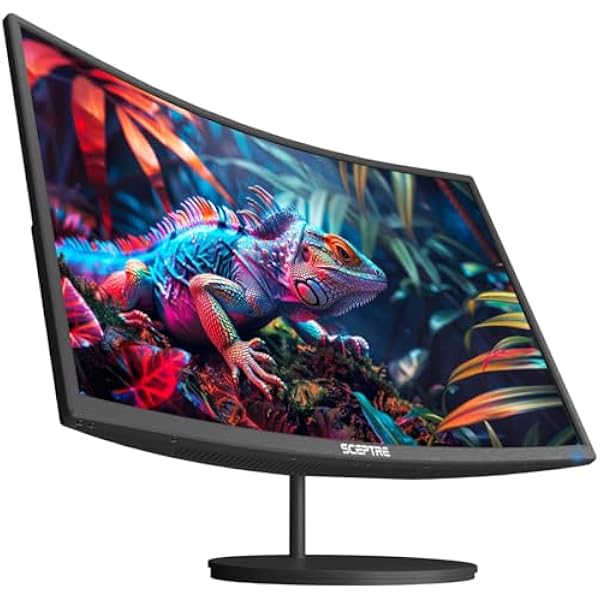Sceptre 24-inch Curved 100Hz Gaming Monitor HDMI x2 VGA 100% sRGB Eye-Care, Build-in Speakers Machine Black 2024 (C248W-1920RNR Series)