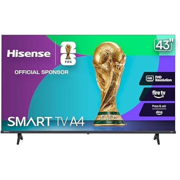 Hisense 43-Inch Class A4 Series FHD 1080p Smart Fire TV (43A4NF, 2025 Model) - DTS Virtual: X, Slim Bezel Design, Alexa Built in