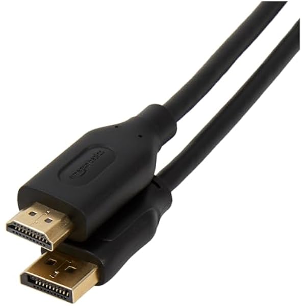 Amazon Basics DisplayPort to HDMI Display Cable, Uni-Directional, 4K@30Hz, 1920x1200, 1080p, Gold-Plated Plugs, 10 Foot - Pack of 5, Black