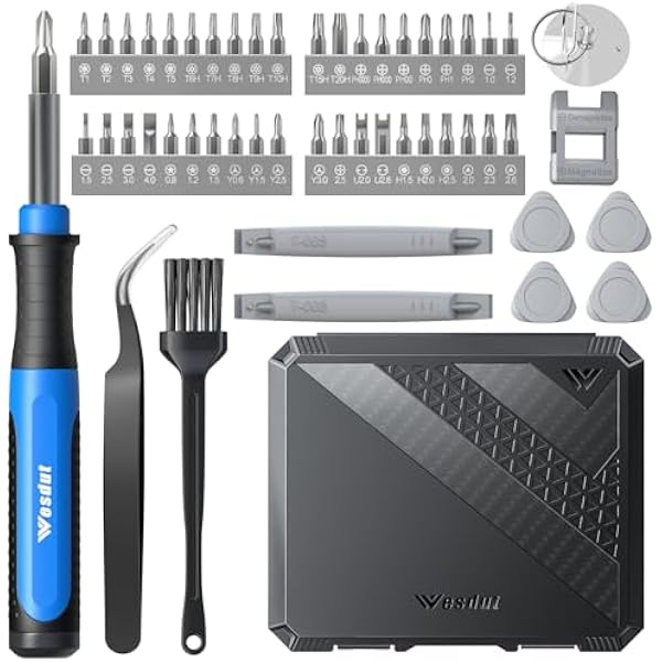 52in1 Precision Screwdriver Set, [S2 Alloy Steel] Small Screw Driver, Mini Repair Kit, PC Accessories, PS4/PS5 Cleaning Kit, Tiny Tool, Fit MacBook, Computer, Laptop, Watch, Eyeglass, Ring Doorbell