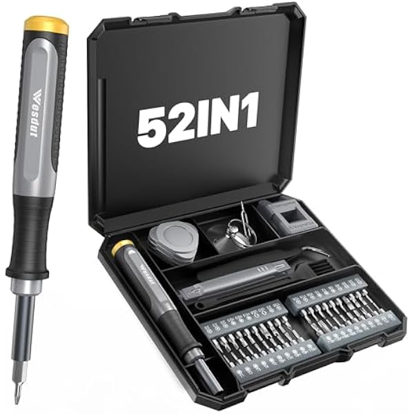 52in1 Precision Screwdriver Set, [Super Durable] Small Repair Kit, PC Accessories, PS5 Cleaning Kit, Tool Sets for Men, Fit MacBook, Computer, Laptop, Watch, PS4, Xbox, Eyeglass, Console More