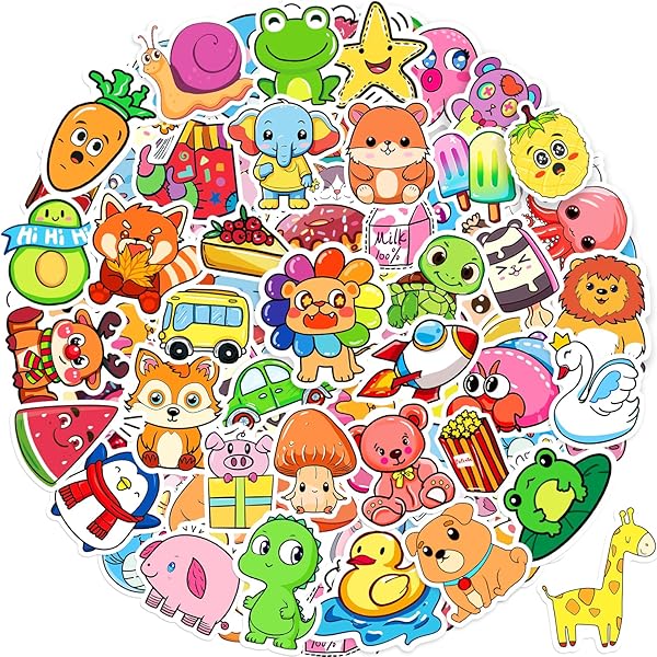 Stickers for Kids, 600Pcs Cute Water Bottle Stickers for Teens, Vinyl Waterproof Classroom Bulk Sticker Pack for Laptop School Student Gifts Classroom Teacher Prizes Kawaii Animal Sticker for Boy Girl
