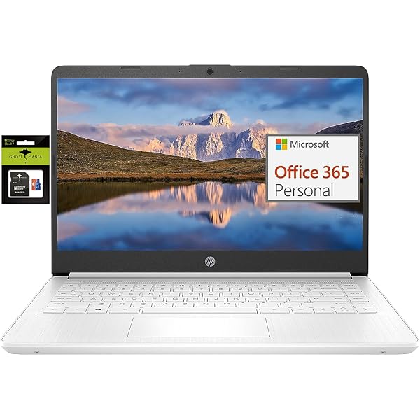 HP 14" Ultral Light Laptop for Students and Business, Intel Quad-Core, 8GB RAM, 192GB Storage(64GB eMMC+128GB Ghost Manta SD Card), 1 Year Office 365, USB C, Win 11 S