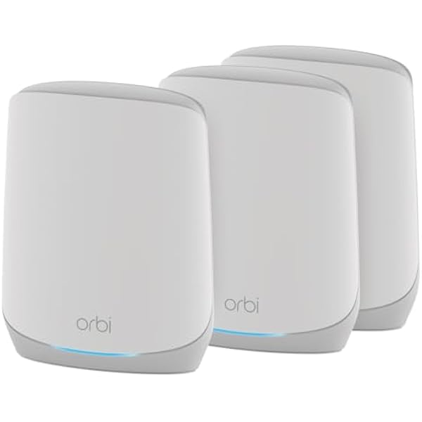 NETGEAR Orbi Whole Home Tri-Band WiFi 6 Mesh Network System (RBK753P) – Router with 2 Satellite Extenders – Security Features - Coverage up to 7,500 sq. ft., 75 Devices - AX5200 (Up to 5.2Gbps)