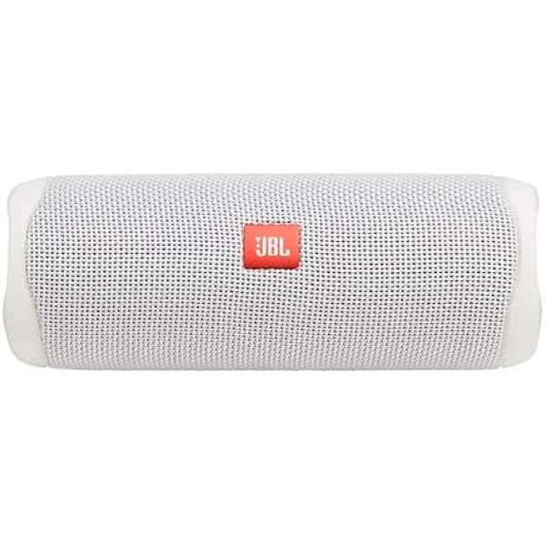 JBL FLIP 5, Waterproof Portable Bluetooth Speaker, White, 3.6 x 3.6 x 8.5