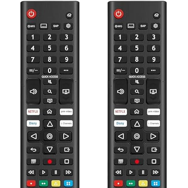 (Pack of 2) Universal Remote for LG Smart TV Remote Control Replacement, Compatible with All LG LCD LED OLED UHD HDTV 3D 4K Smart TV Models - Easy Setup with 4 Shortcuts Key