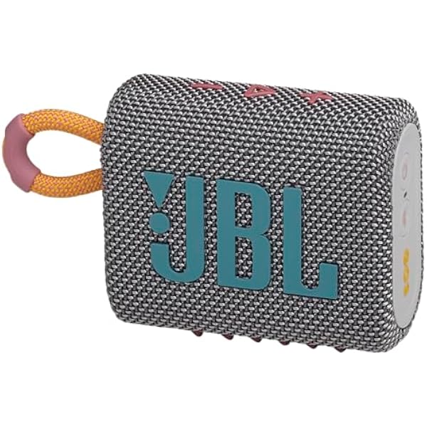 JBL Go 3 - Portable Mini Bluetooth Speaker, big audio and punchy bass, IP67 waterproof and dustproof, 5 hours of playtime, speaker for home, outdoor and travel (Grey)