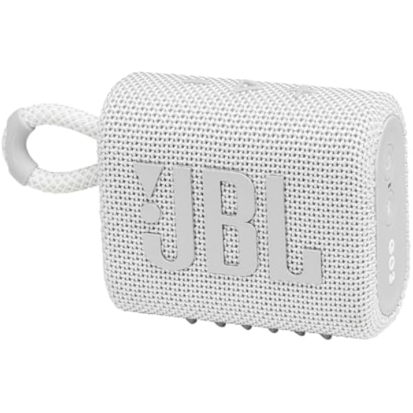 JBL Go 3 - Portable Mini Bluetooth Speaker, big audio and punchy bass, IP67 waterproof and dustproof, 5 hours of playtime, speaker for home, outdoor and travel (White)