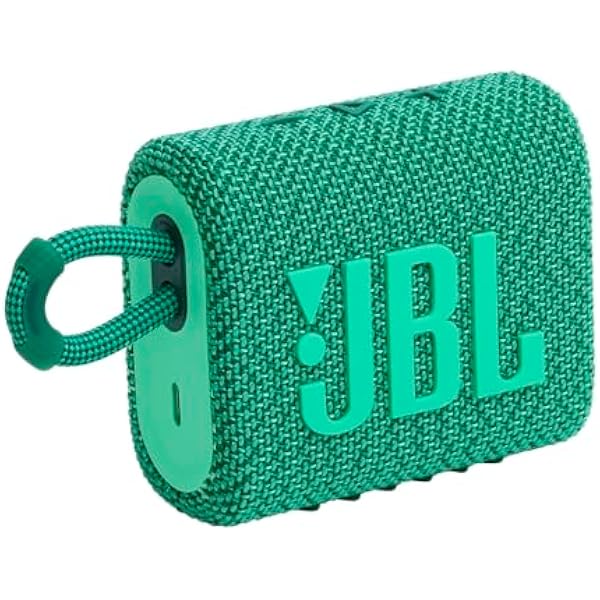 JBL Go 3 Eco - Portable Mini Bluetooth Speaker, big audio and punchy bass, IP67 waterproof and dustproof, 5 hours of playtime, Made in part with recycled materials (Eco Green)