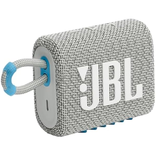 JBL Go 3 Eco - Portable Mini Bluetooth Speaker, big audio and punchy bass, IP67 waterproof and dustproof, 5 hours of playtime, Made in part with recycled materials (Eco White)