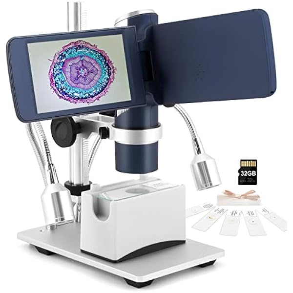 Andonstar AD203S HDMI Digital Microscope for Error Coins with Metal Stand, Handheld Portable USB Microscope Kit for Kids&Adults, 4" LCD Screen, Photo/Video Capture, Windows/Mac PC Compatible(Navy)