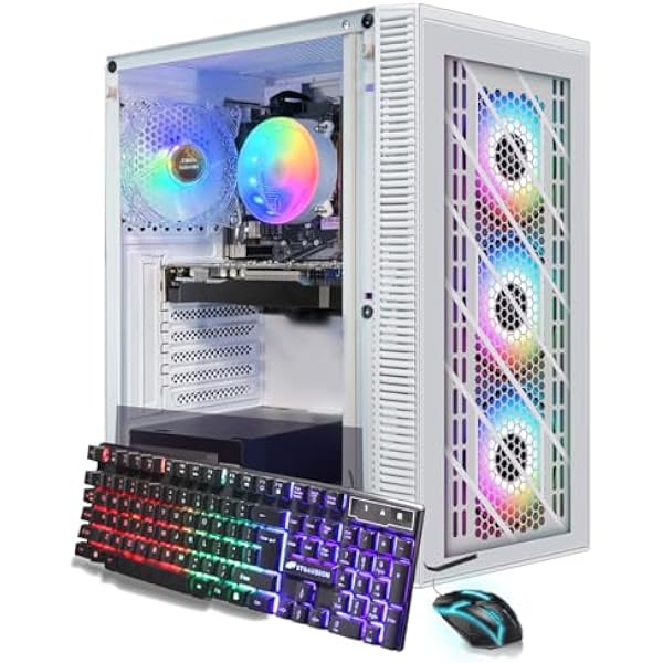 STGAubron Gaming PC Computer Desktop, GeForce GTX 1660 Super 6G, Intel Core i7 8th Gen up to 4.1GHz, 16G DDR4, 1T SSD, WiFi 6 & BT 5.2, RGB Fan x4, Windows 11 Home