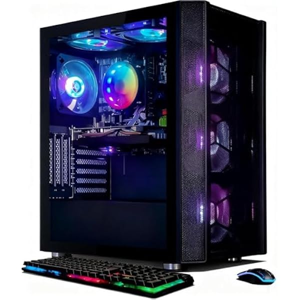STGAubron Gaming PC Desktop Computer, Intel Core i7 up to 3.9G, GeForce RTX 3060 12G, 32GB RAM, 1TB SSD, WiFi, BT 5.0, RGB Fan x6, Windows 11 Home
