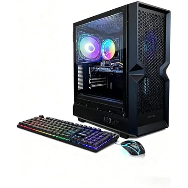 STGAubron Gaming PC Desktop, Radeon RX 580 16G, Intel Core i7 up to 3.9G, 16G RAM, 512G SSD, 600M WiFi, BT 5.0, RGB Fan x3, Windows 11 Home