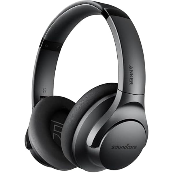 Soundcore Anker Life Q20 Hybrid Active Noise Cancelling Headphones, Wireless Over Ear Bluetooth Headphones, 70H Playtime, Hi-Res Audio, Deep Bass, Memory Foam Ear Cups, Travel, Office