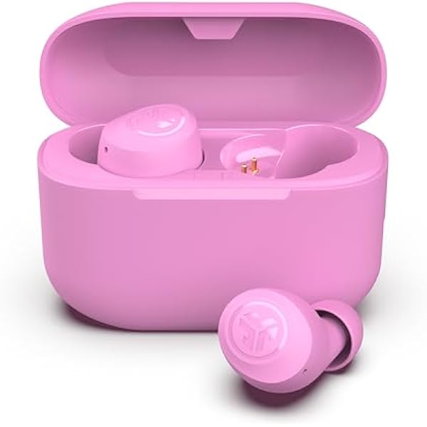 JLab Go Air Pop+ True Wireless Earbuds, in Ear Headphones, Bluetooth Earphones, 35H Playtime Ear Buds, Bluetooth Earbuds with Microphone, USB-C Charging Case, Dual Connect, EQ3 Sound, Pink