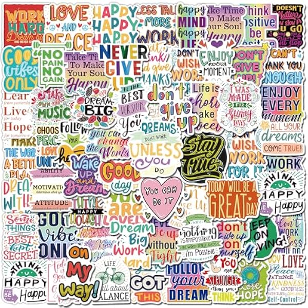 300 PCS Motivational & Positive Affirmation Sticker Pack – Inspirational Vinyl Quote Stickers for Teens, Adults & Teachers | Waterproof Decals for Water Bottles, Laptops, Journals & Scrapbooks