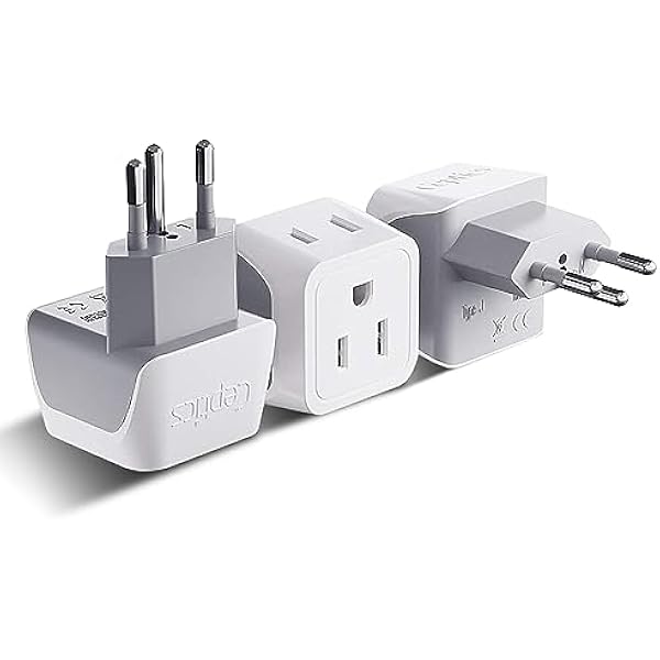 Ceptics Switzerland Travel Adapter Plug with Dual USA Input - Power - Type J (3 Pack) - Ultra Compact - Safe Grounded Perfect for Cell Phones, Laptops, Camera Chargers and More (CT-11A)