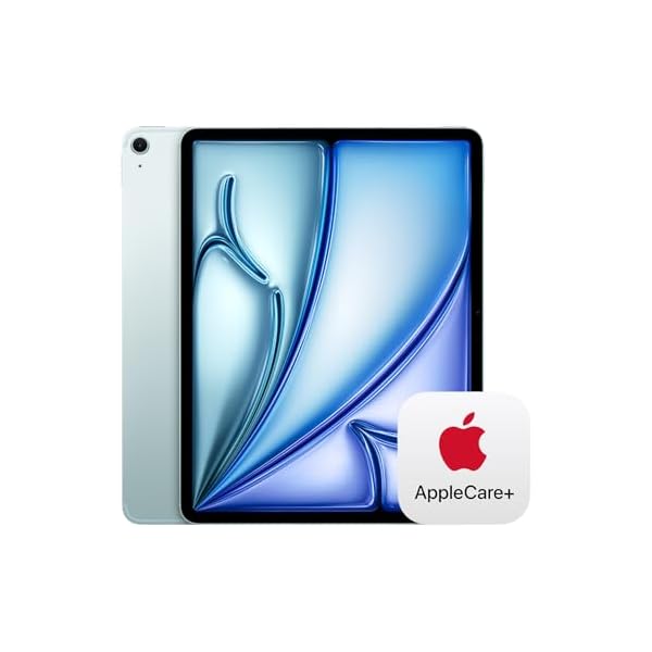 Apple iPad Air 13-inch with M3 chip Built for Apple Intelligence, Liquid Retina Display, 256GB, 12MP Front/Back Camera, Wi-Fi 6E + 5G Cellular, Touch ID — Blue with AppleCare+ (2 Years)