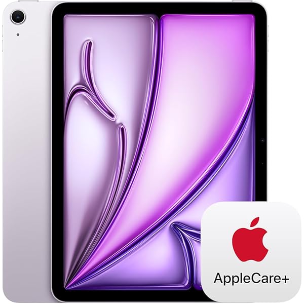Apple iPad Air 11-inch with M3 chip Built for Apple Intelligence, Liquid Retina Display, 256GB, 12MP Front/Back Camera, Wi-Fi 6E, Touch ID, All-Day Battery Life — Purple with AppleCare+ (2 Years)