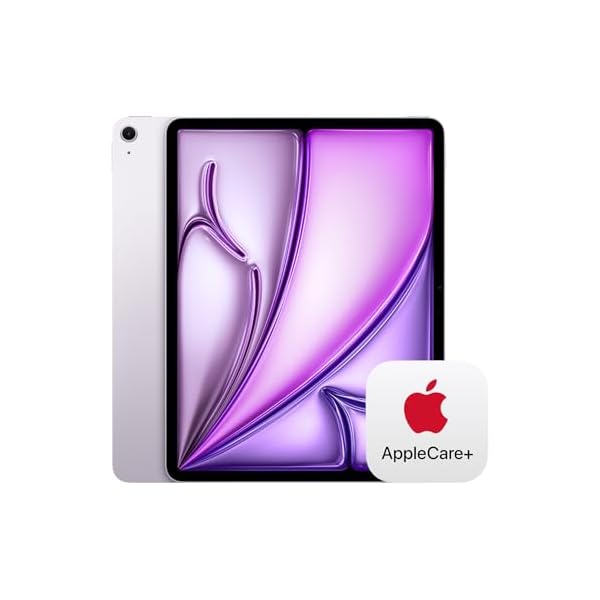Apple iPad Air 13-inch with M3 chip Built for Apple Intelligence, Liquid Retina Display, 512GB, 12MP Front/Back Camera, Wi-Fi 6E, Touch ID, All-Day Battery Life — Purple with AppleCare+ (2 Years)