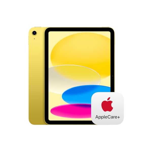Apple iPad 11-inch: A16 chip, 11-inch Model, Liquid Retina Display, 512GB, Wi-Fi 6, 12MP Front/12MP Back Camera, Touch ID, All-Day Battery Life — Yellow with AppleCare+ (2 Years)