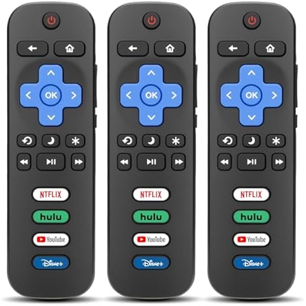(Pack of 3) Replacement Remote Control for Roku TV, Compatible with TCL/Onn/Hisense Roku TV