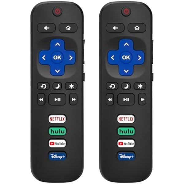 (Pack of 2) Replacement Remote Control Only for Roku TV, Compatible for TCL Roku/Hisense Roku/Onn Roku/Sharp Roku/Element Roku/Westinghouse Roku/Philips Roku Smart TVs (Not for Roku Stick and Box)